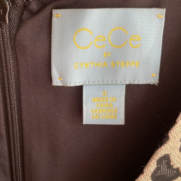 Cece by Cynthia Steffe Animal Print Metallic Shimmer Mini Cocktail dress - Picture 4 of 8